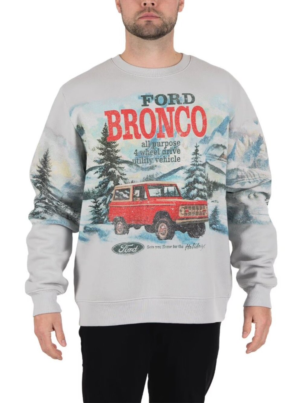 NEW Men's Holiday Ford Bronco Crewneck Fleece Sweatshirt XL